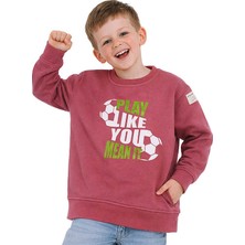 Hupalupa Store Hupalupa Basic Sweatshirt Gül Kurusu Play Like You 9-10 Yaş