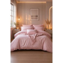 More Home Çift Kişilik Yorgan kılıfı + Yastık Kılıfı (Çarşafsız) Pudra