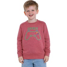 Hupalupa Store Hupalupa Basic Sweatshirt Gül Kurusu Gamer 5-6 Yaş