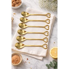 Morponi 6'lı Elegance Serisi Çay & Kahve Kaşığı Gold Love Model
