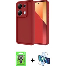 İlk El Grup Ieg™ Redmi Note 13 Pro 4g Kılıf Yankı Yansıma Özel Seri - Siyah 3D Antistatik Cam Ekran Koruyucu + Gümüş Raze Metal Kamera Lens