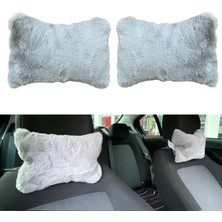 Yeşilkuş Yumuşak Peluşlu Ortopedik Araba Seyahat Boyun Yastığı 2'li Fuşya Pembe