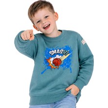 Hupalupa Store Hupalupa Basic Sweatshirt Ocean Smash 9-10 Yaş