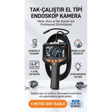 Matechno Profesyonel Endoskop Kamera Monitörlü El Tipi Yılan Kamera Işıklı Kıvrılabilir Kablo Kamera Cihazı