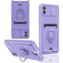 Xciks Collections Galaxy A05 Kılıf Zuma Kartvizitli Yüzüklü - Lila