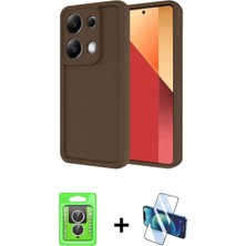 İlk El Grup Ieg™ Redmi Note 13 Pro 4g Kılıf Yankı Yansıma Özel Seri - Siyah 3D Antistatik Cam Ekran Koruyucu + Gümüş Raze Metal Kamera Lens