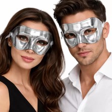 Vera Vtc Metalize Parlak Parti Maskesi Gümüş Renk 16X7 cm 965874