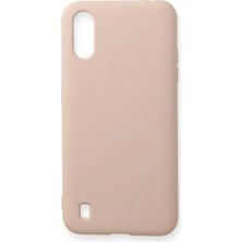 Galaxy A01 Kılıf Nano Içi Kadife - Pudra