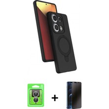 İlk El Grup Ieg™ Redmi Note 13 Pro 4g Iz Işık Koleksiyonu - Siyah 3D Antistatik Hayalet Cam Ekran Koruyucu + Gümüş Raze Metal Kamera Lens