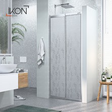 İkon Duş Sistemleri Krom 1 Sabit 1 Sürgü | Mika Cam Duş Kabini H:180