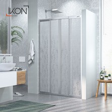 İkon Duş Sistemleri Krom 2 Sabit 2 Sürgü | Mika Cam Duş Kabini H:180