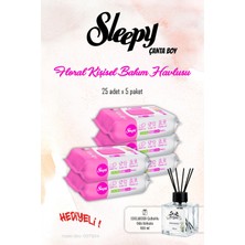 Sleepy 5 Paket, Floral 25'li Kişisel Bakım Havlusu ve Rosıe Koku