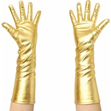 Vera Vtc Altın Renk Dirsek Altı Lüks Saten Eldiven 40 cm 965874