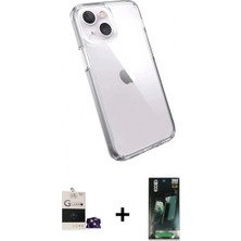 İlk El Grup Ieg™ iPhone 15 Zirve Doku - Şeffaf 360 Full Body Arka Koruyucu + Sierra Blue Bilvis Titan Kamera Lens