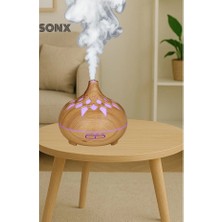Uravas Store Aroma Difüzör Gece Işığı 7 LED Desenli̇ Nemlendirici Kumandalı Buhar Makinesi 550 ml