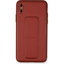 Iphone Xs Max Kılıf Co Deri Standlı Kapak - Fuşya