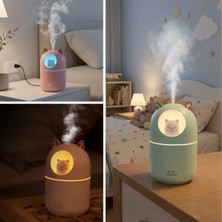 Uravas Store Kedicik Figürlü Hava Nemlendirici – Ultrasonik Soğuk Buhar Makinesi, LED Işıklı Masaüs