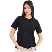 Thiff Gymwear Kadın Modal Kumaş Kısa Kolu Basic Tişört