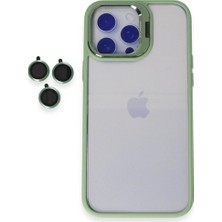 Joko Iphone 15 Pro Max Kılıf Lens Standlı Kapak - Yeşil
