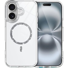 Iphone 16 Plus Live Diamond Magsafe Kapak - Şeffaf