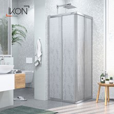 İkon Duş Sistemleri Krom Kare | Mika Cam Duş Kabini H:180