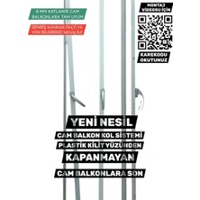 Aluwand Cam Balkon Kollu Sistem – Alüminyum Kilitleme Mekanizması – 8 mm Katlanır Cam Balkon Uyumlu – (163 - 216 cm)