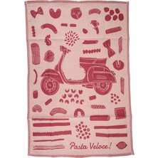 Sıp Scootershop Vespa Desenli Mutfak Havlusu - Pasta Veloce *kırmızı* / Sıp