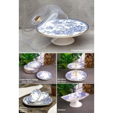 Pinkev 13 Parça Seramik Pasta Servis Sunum Tabağı Takımı Seti