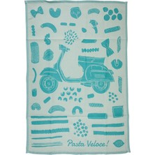 Sıp Scootershop Vespa Desenli Mutfak Havlusu - Pasta Veloce *turkuaz* / Sıp