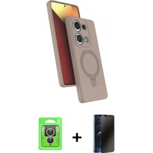 İlk El Grup Ieg™ Redmi Note 13 Pro 4g Iz Işık Koleksiyonu - Siyah 3D Antistatik Hayalet Cam Ekran Koruyucu + Gümüş Raze Metal Kamera Lens