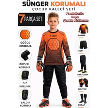 Liggo Higuita Göğüs Süngerli Çocuk Kaleci Forması Çocuk Kaleci Eldiveni Çocuk Kaleci Pantolonu Seti