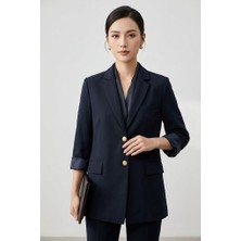 Rosa By Belle Kadın Siyah Blazer Ceket Gold Düğmeli