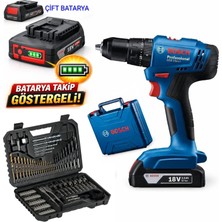 Bosch Gsb 183 Li 2 Ah Takip Göstergeli Çift Batarya ve Bosch V-Line 103 Parça Delme ve Vidalama Seti