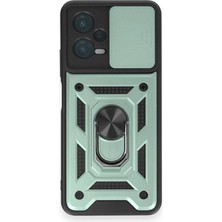 Note 12 4g Kılıf Pars Lens Yüzüklü - Yeşil