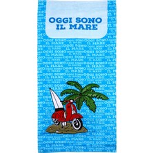 Sıp Scootershop Vespa Desenli Plaj Havlusu (75X150 Cm) / Sıp