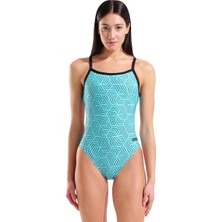 Arena Allover Swimsuit Challenge Back Kadın Mavi Yüzücü Mayo 011886850