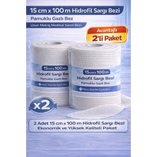 SHC4200 15 cm x 100 M Hidrofil Sargı Bezi Pamuklu Gazlı Bez Uzun Metraj Sarım Bezi 2 Adet