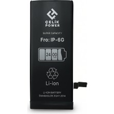 Apple iPhone 6g Batarya 2400 Mah Yüksek Kapasite Çelik Power Pil Uyumlu