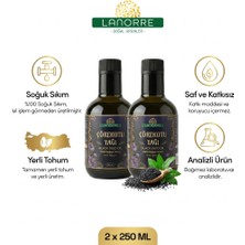 Lanorre %100 Soğuk Sıkım Yerli Tohum Analizli Çörek Otu Yağı ( Çörekotu ) 2X250ML (2 Adet) %100 Saf & Doğal Yüksek Timokinonlu