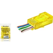Skygo Cat6 Ez RJ45 Konnektör - 100 Adet Sari / Ekonomik Poşet Paket ND2408