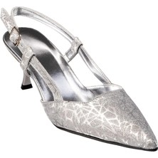 Desire Gümüş Arkası Açık Stiletto