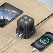 Marsilyan 4lü Akım Korumalı Priz Gece Lambalı 2xusb 2xtype-C Çıkış Yüksek Gerilim Koruma Çoklu Priz Çoğaltıcı