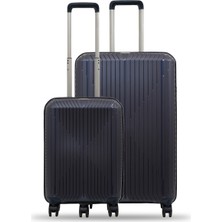 GROUND Sirius 2'li Valiz Seti Büyük-Kabin(Küçük) Denim - 10728