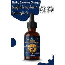 Cleapet Biotin Damla Köpekler Için– Tüy Dökülmesini Azaltan, Cilt ve Tırnak Bakımı – 100 ml