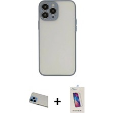 İlk El Grup Ieg™ iPhone 13 Pro Max Ahenk Çizgi Serisi - Siyah Joko 5d Cam + Mavi Rainbow Kamera Lens Koruma Cam