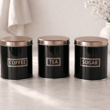 Sarkap Home 3'lü 99X114 mm 0,8 L Saklama Kutusu Seti - Siyah-Bronz