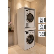 Karen Banyo Altay Çamaşırve Kurutma Makinesi Dolabı Çekmeceli Beyaz Klasik Modern