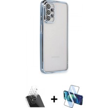 İlk El Grup Ieg™ Galaxy A23 4g Kılıf Vadi Minimal - Siyah 3D Antistatik Cam Ekran Koruyucu + Şeffaf Kamera Lens Koruma Cam