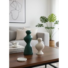 2'li Modern Dalgalı Şamdan Mumluk Seti, Biblo Dekoratif,hediyelik