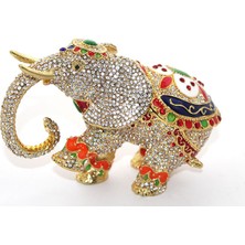 Swarovski Taşlı Tekli Fil Figürü Model 6